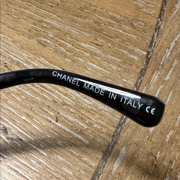 Chanel Black & Gold Leather Sunglasses - Picture 8 of 10